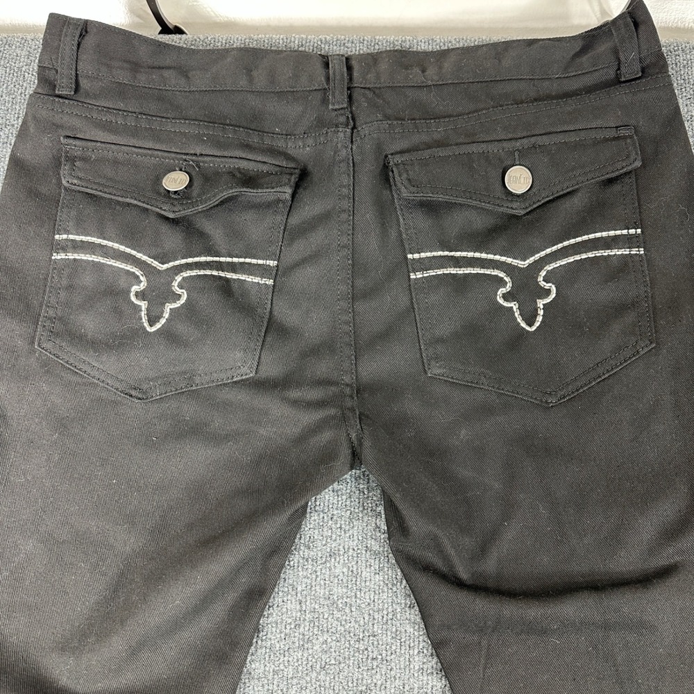 JEANETIX Black‎ Men's Western Style Embroidered Pocket Jeans Size 38
